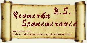 Miomirka Stanimirović vizit kartica
